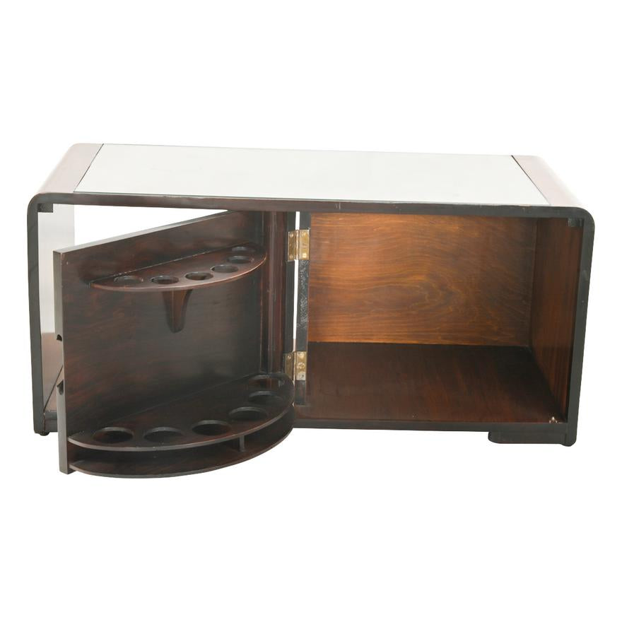 AF1-006: VINTAGE  FRENCH ART DECO LIQUOR CABINET COFFEE TABLE - CIRCA 1930'S