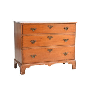 AF4-179: ANTIQUE EARLY 19TH CENTURY AMERICAN NEW ENGLAND PINE CHEST OF DRAWERS