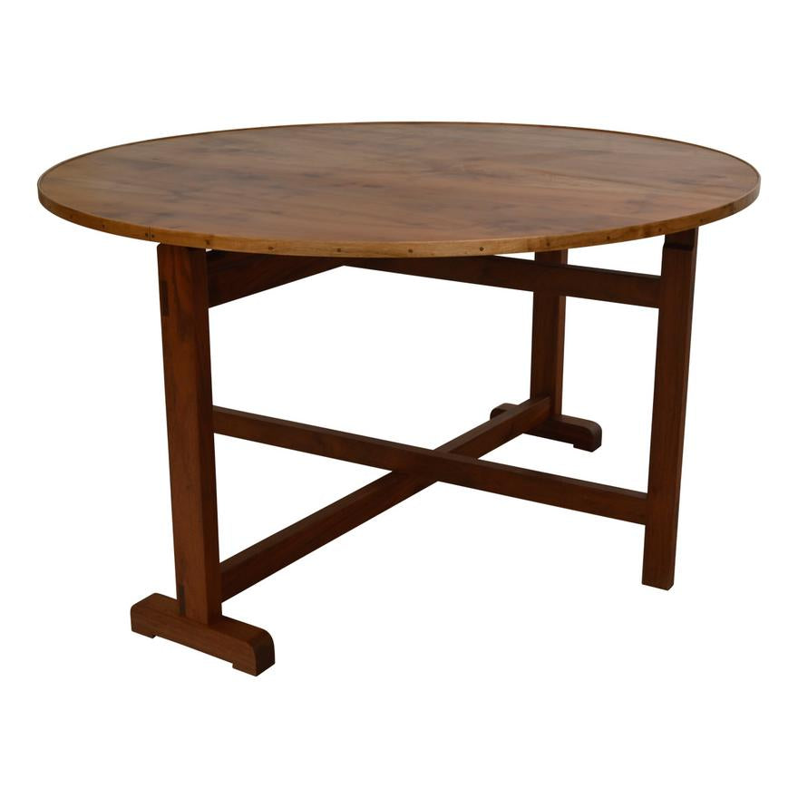 AF1-023: VINTAGE MODERN MID CENTURY AMERICAN BENCH MADE SILVER MAPLE DROP TOP TABLE