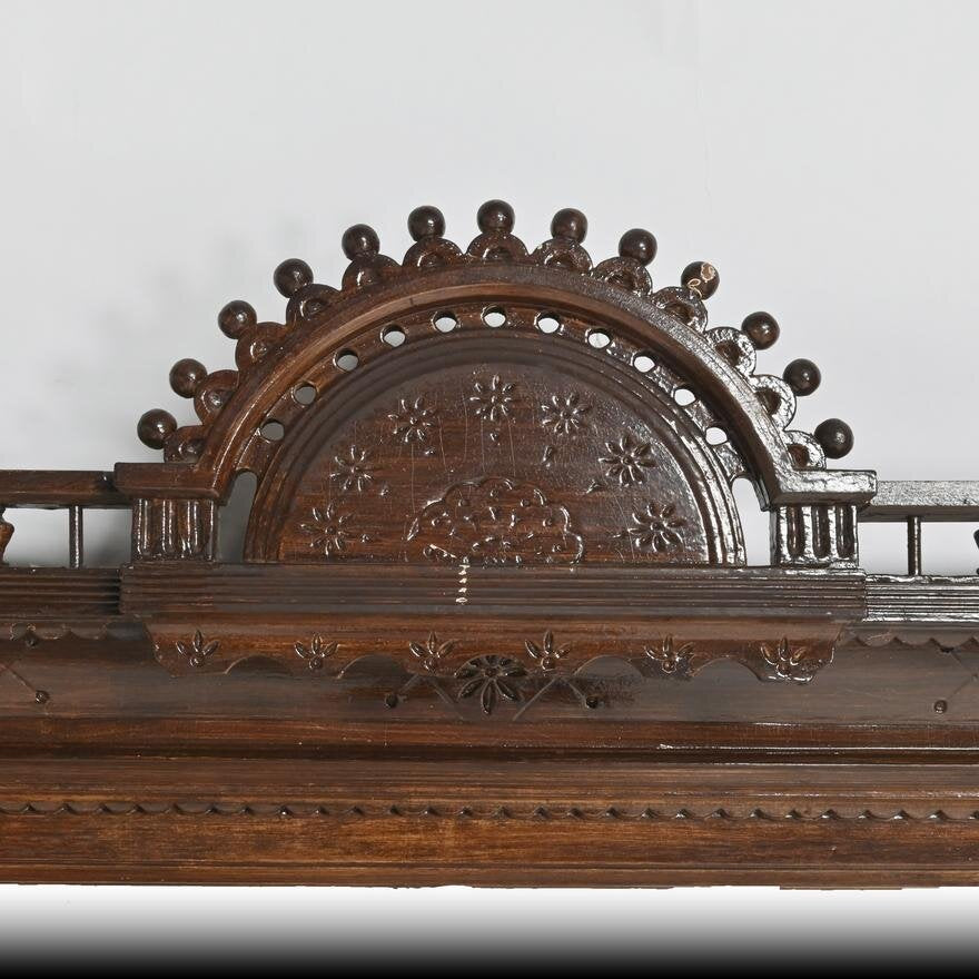 AF7-109: ANTIQUE CIRCA 1870 AMERICAN AESTHETIC MOVEMENT CARVED WOOD OVER MANTEL MIRROR