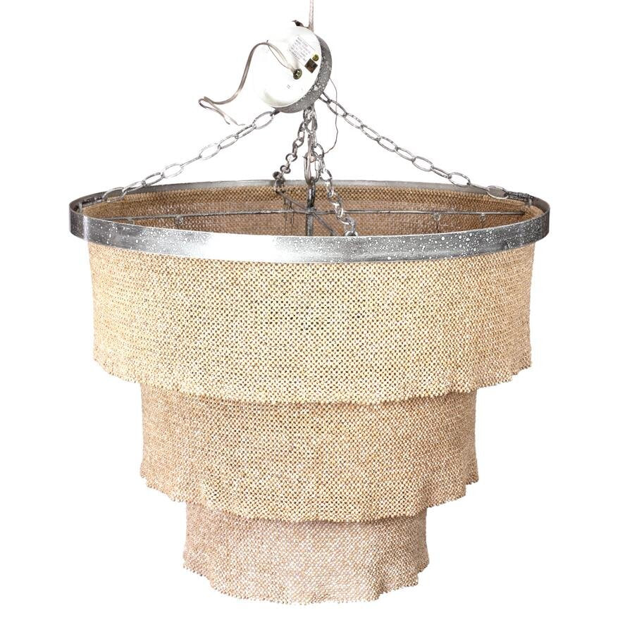 AL1-023: Late 20th Century Modernist Beaded Waterfall Chandelier