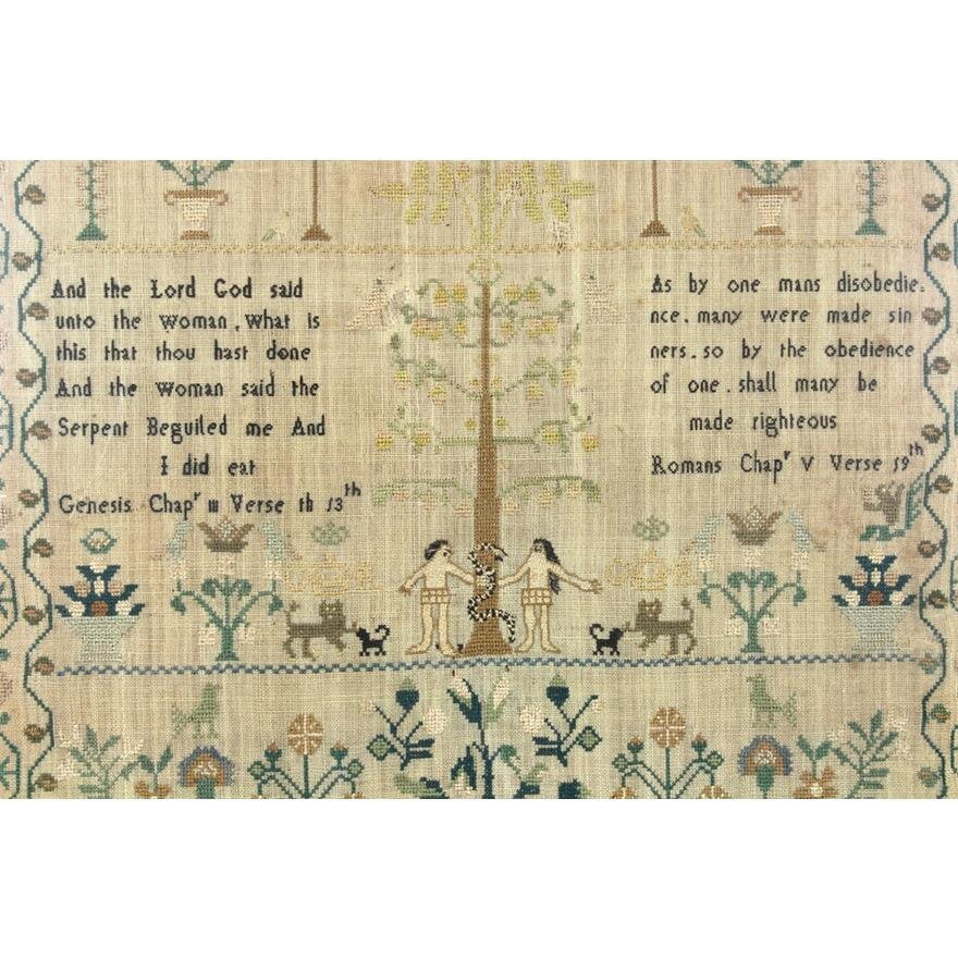 TX2-001: Cattern Turner - 19th C Religious Needlework Panel