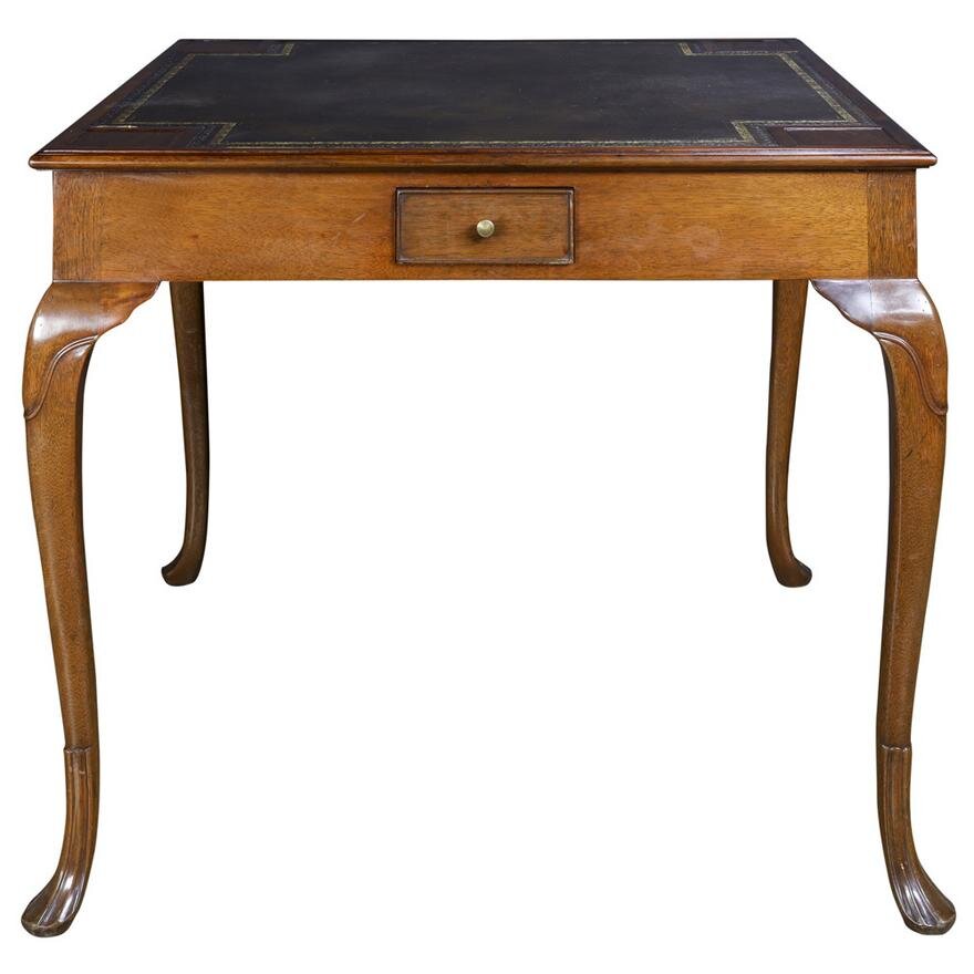 Burton Ching ENGLISH GEORGIAN LEATHER TOP GAMES TABLE | Work of Man