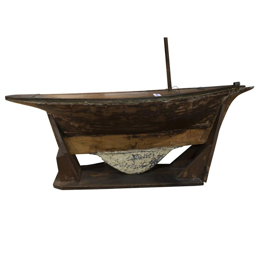 CR2-104: 19TH CENTURY BENCH MADE SAILBOAT MODEL