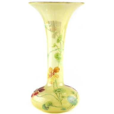 Antique PAIRPOINT FLORAL GLASS VASE | Work of Man