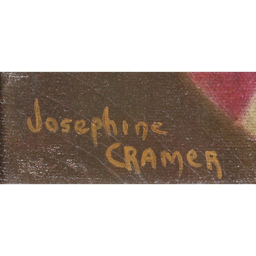 AW433: Josephine Cramer - Portrait of Lady in Yellow Dress - Oil on Canvas