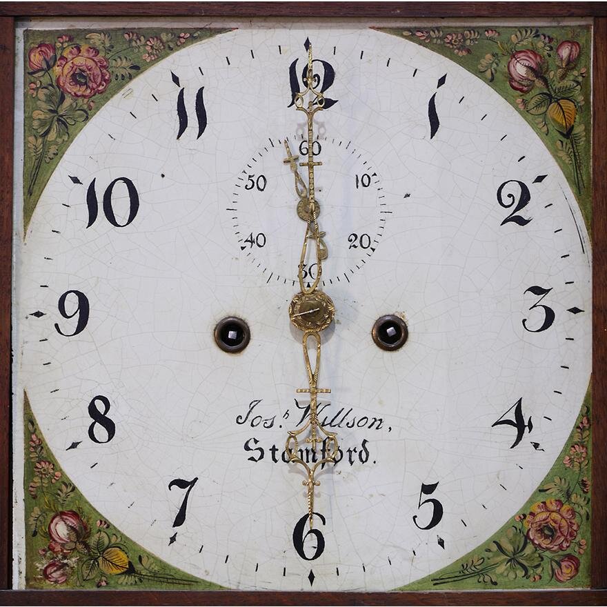 TK1-104: LATE 18TH CENTURY  ENGLISH MAHOGANY & QUARTER SAWN OAK TALL CASE CLOCK