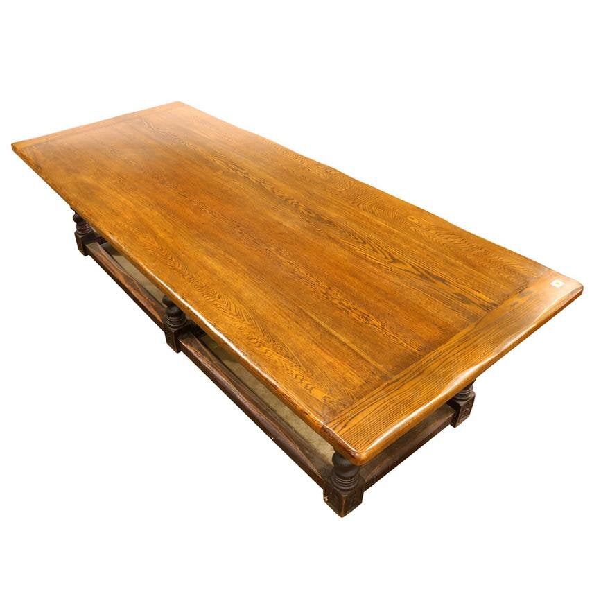AF1-129: Antique Spanish Colonial Massive Wide Plank Oak Refectory Table from the Mission Inn, Riverside CA Early 20th Century