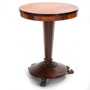 AF1-280: ANTIQUE EARLY ENGLISH VICTORIAN ROSEWOOD ROUND PEDESTAL TABLE