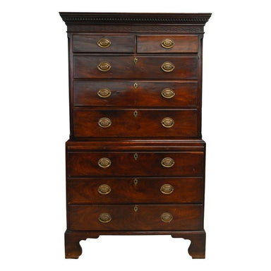 ANTIQUE AMERICAN FEDERAL ELM CHEST ON CHEST | Work of Man