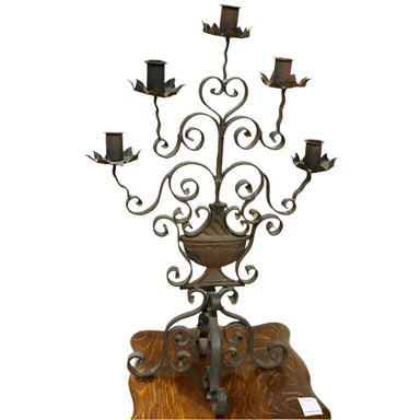 SPANISH COLONIAL WROUGHT IRON CANDELABRA | Work of Man