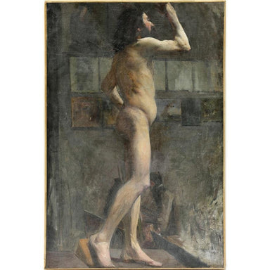 Gorrem - Standing Male Nude - Oil on Canvas Painting | Work of Man