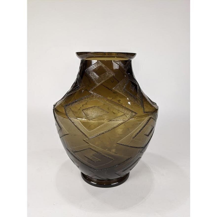 Antique FRENCH ART DECO GLASS VASE | Work of Man