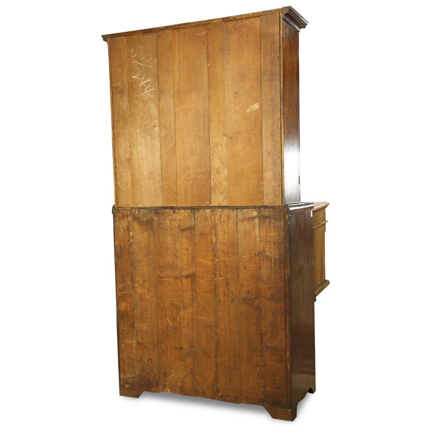 AF5-134: ANTIQUE EARLY 19TH CENTURY ENGLISH GEORGE III STEP BACK MAHOGANY BUTLER'S SECRETARY