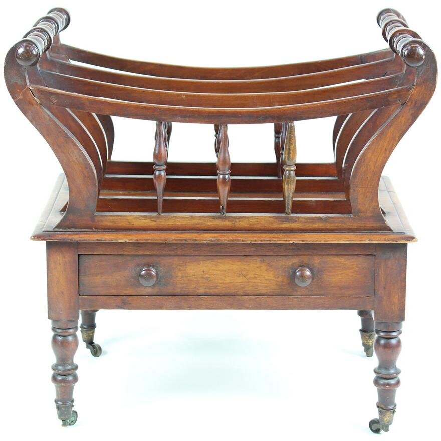 AF3-148: ANTIQUE EARLY 19TH CENTURY ENGLISH REGENCY MAHOGANY CANTERBURY