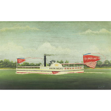 AMERICAN SCHOOL -"THE GEORGE LAW" - MANETTI D. Oil on Copper Painting | Work of Man