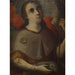 HEAD OF SAINT RAPHAEL - 19TH CENTURY SPANISH COLONIAL OIL ON CANVAS Painting | Work of Man