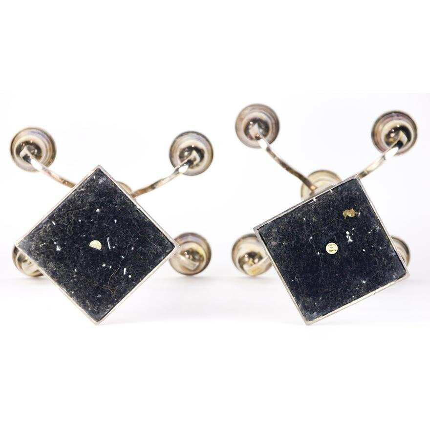 DA2-005: PAIR OF SHEFFIELD STYLE SILVER PLATE CANDELABRA