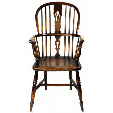Antique Mid 19th Century American Sack Back Windsor Arm Chair | Work of Man