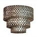 CONTEMPORARY TIERED FORM CHANDELIER W/ CAPRICE SHELL INSERTS | Work of Man