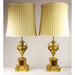 Pair of Early 20th C French Gilt Bronze Ormolu Mounted Urn Form Lamps | Work of Man