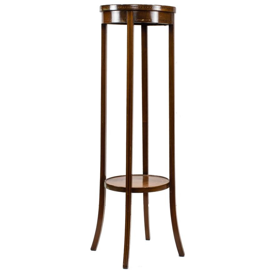 AF8-002: ANTIQUE EARLY 19TH CENTURY ENGLISH REGENCY  MARQUETRY DECORATED PEDESTAL