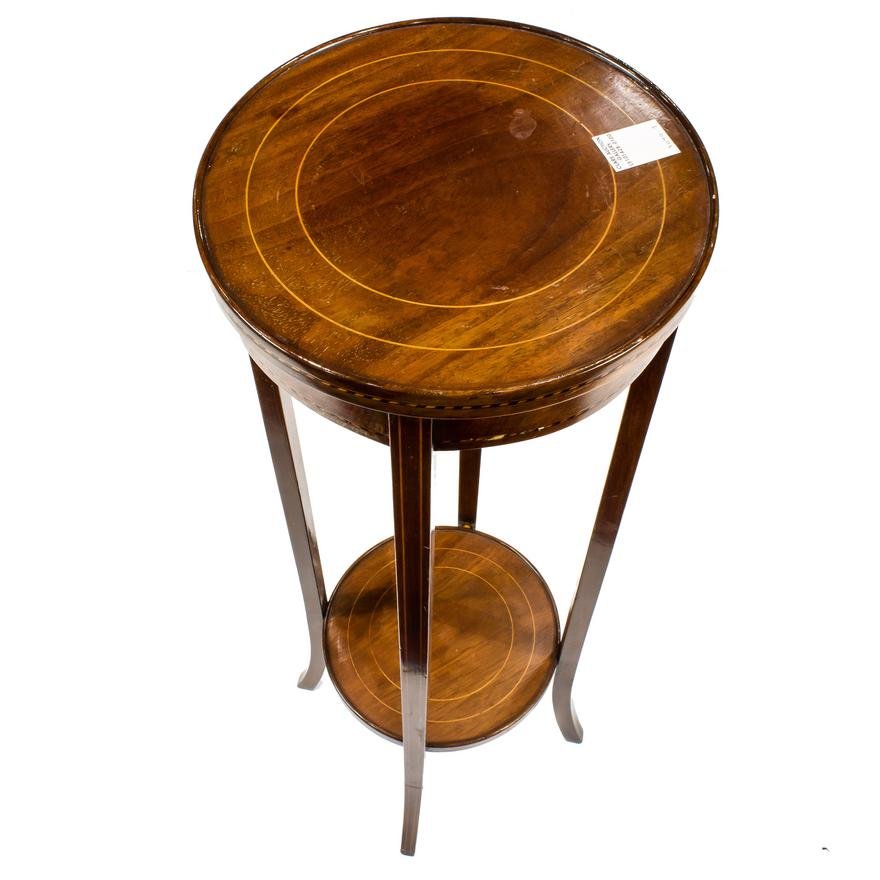 AF8-002: ANTIQUE EARLY 19TH CENTURY ENGLISH REGENCY  MARQUETRY DECORATED PEDESTAL