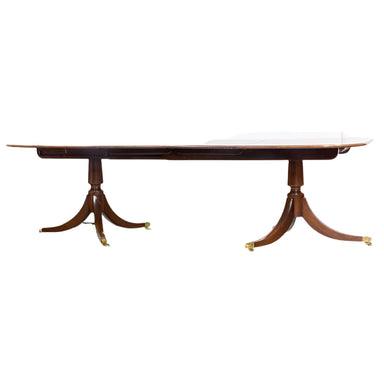 ANTIQUE ENGLISH REGENCY  DOUBLE PEDESTAL DINING TABLE | Work of Man