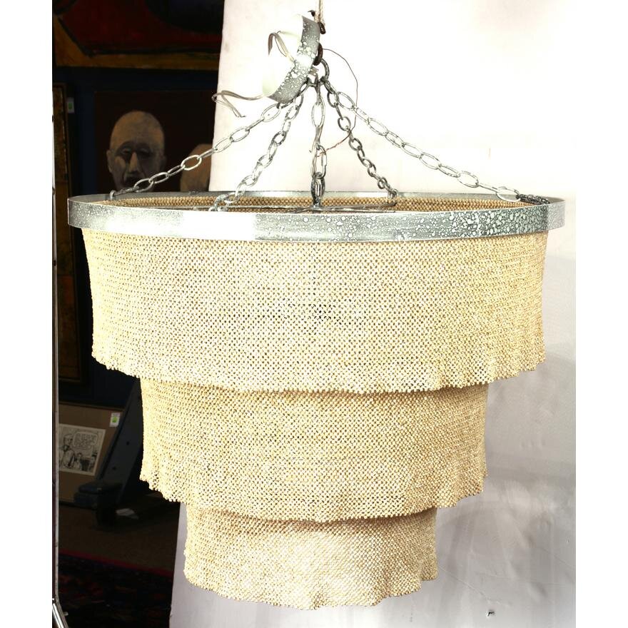 AL1-023: Late 20th Century Modernist Beaded Waterfall Chandelier