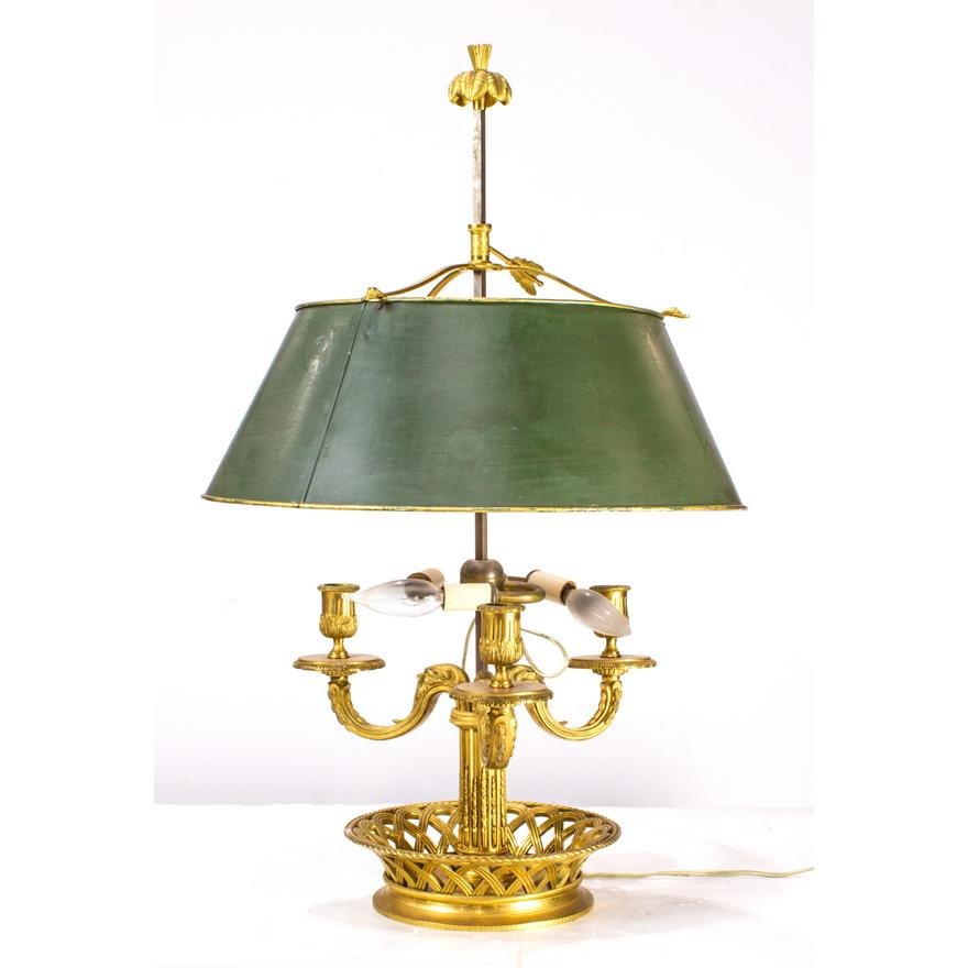 AL2-006: EARLY 19TH CENTURY FRENCH GILT BRONZE BOUILLOTTE LAMP