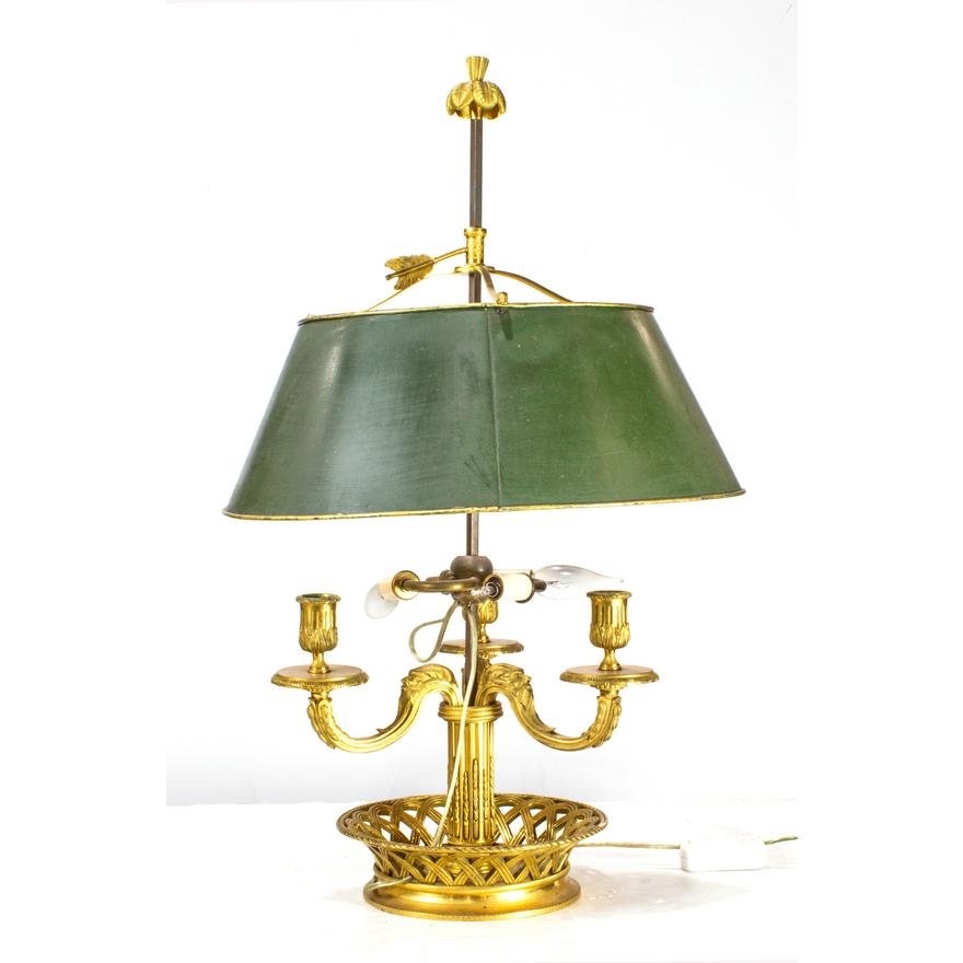 AL2-006: EARLY 19TH CENTURY FRENCH GILT BRONZE BOUILLOTTE LAMP