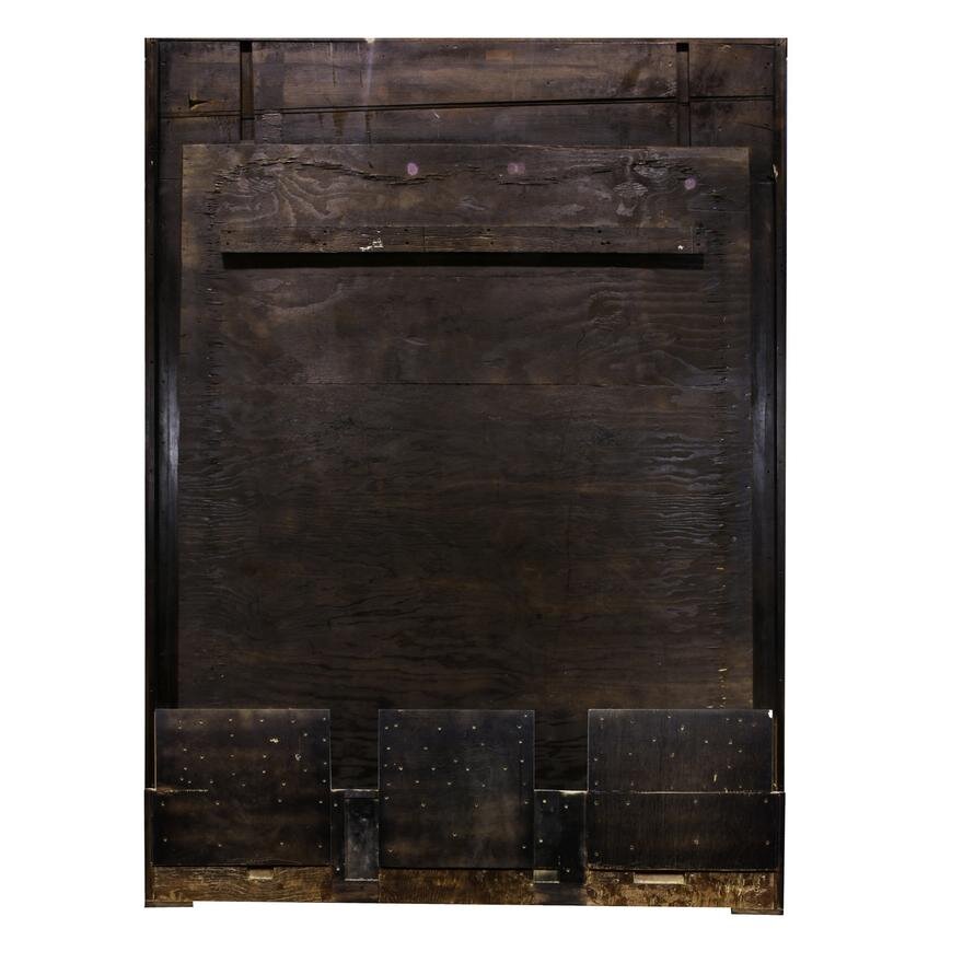 AF6-001: ANTIQUE LATE 18TH CENTURY CARVED FRENCH PROVINCIAL UPHOLSTERED HALF TESTER