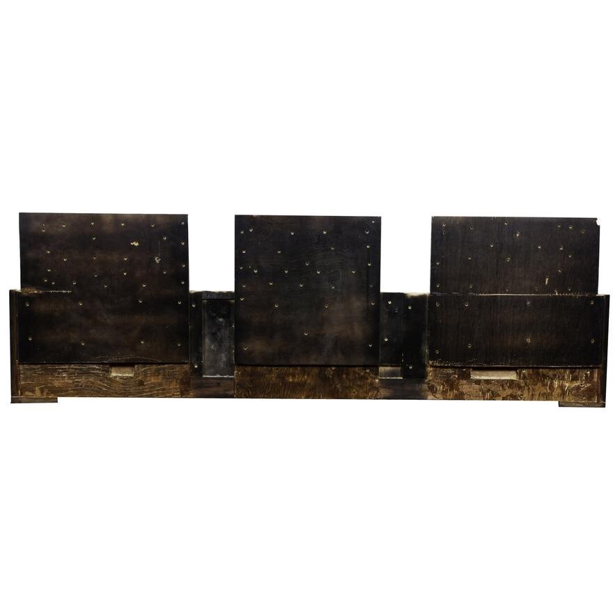 AF6-001: ANTIQUE LATE 18TH CENTURY CARVED FRENCH PROVINCIAL UPHOLSTERED HALF TESTER