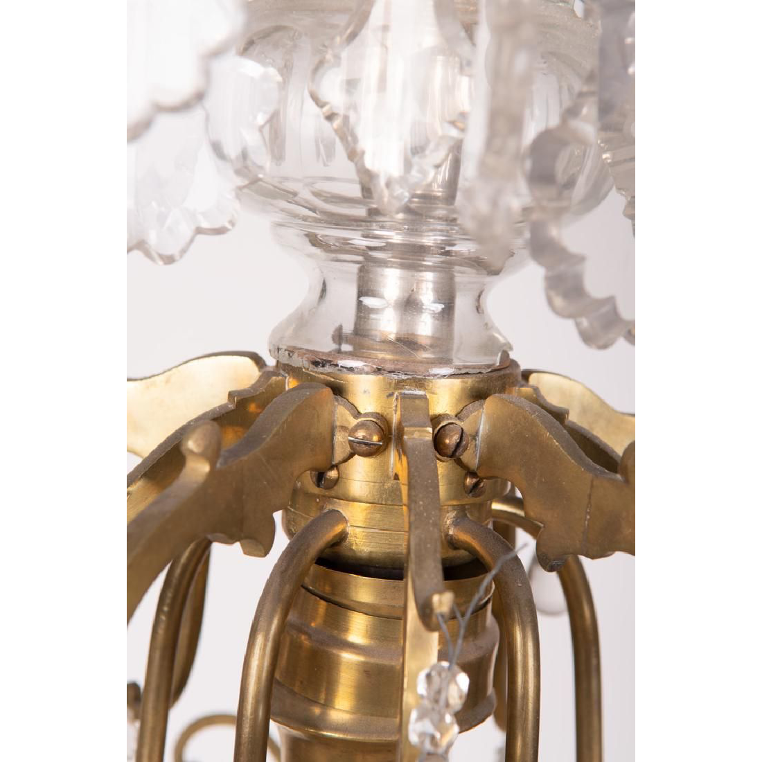 AL1-005: Late 20th Century French Bronze & Crystal Chandelier