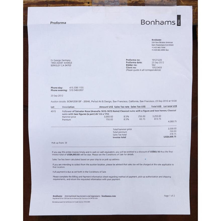 AW446: Italian School - Classical Ruins - Oil on Canvas