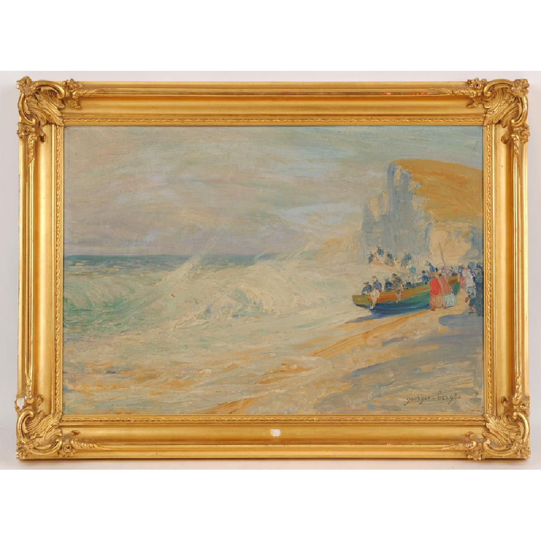 Georges Berges - Seashore - Oil on Board Painting | Work of Man