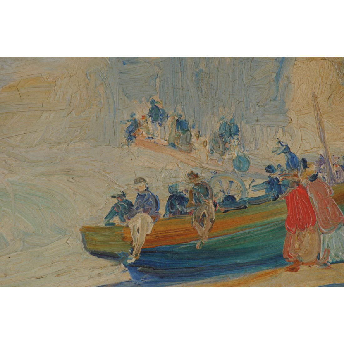 AW483: Georges Berges - Seashore - Oil on Mahogany Board