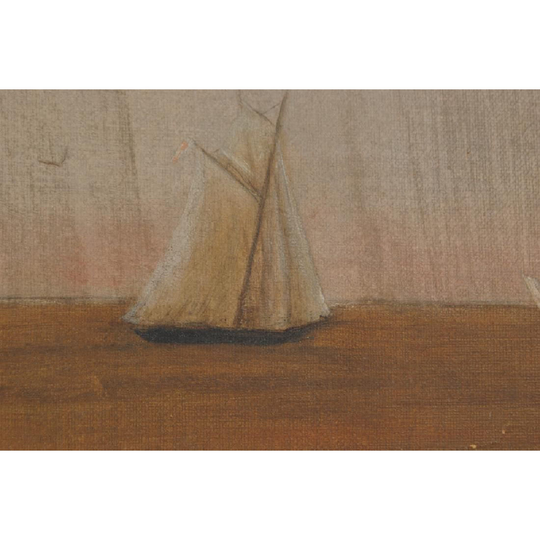 AW484: European School - Coastal Scene - Oil on Canvas