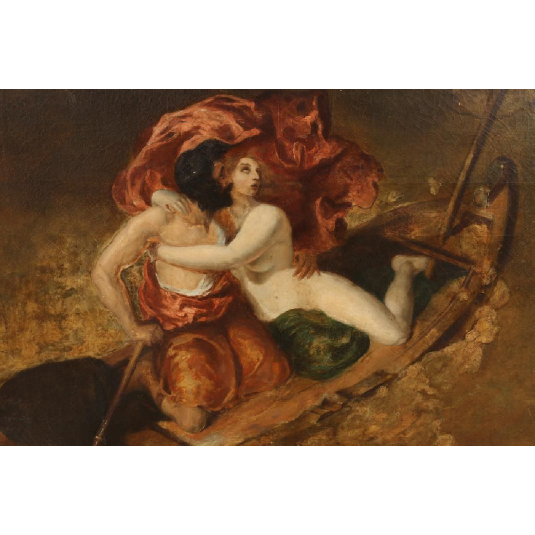 AW487: Mid 19th Century Recreation of William Etty's "The Storm" - Oil on Canvas