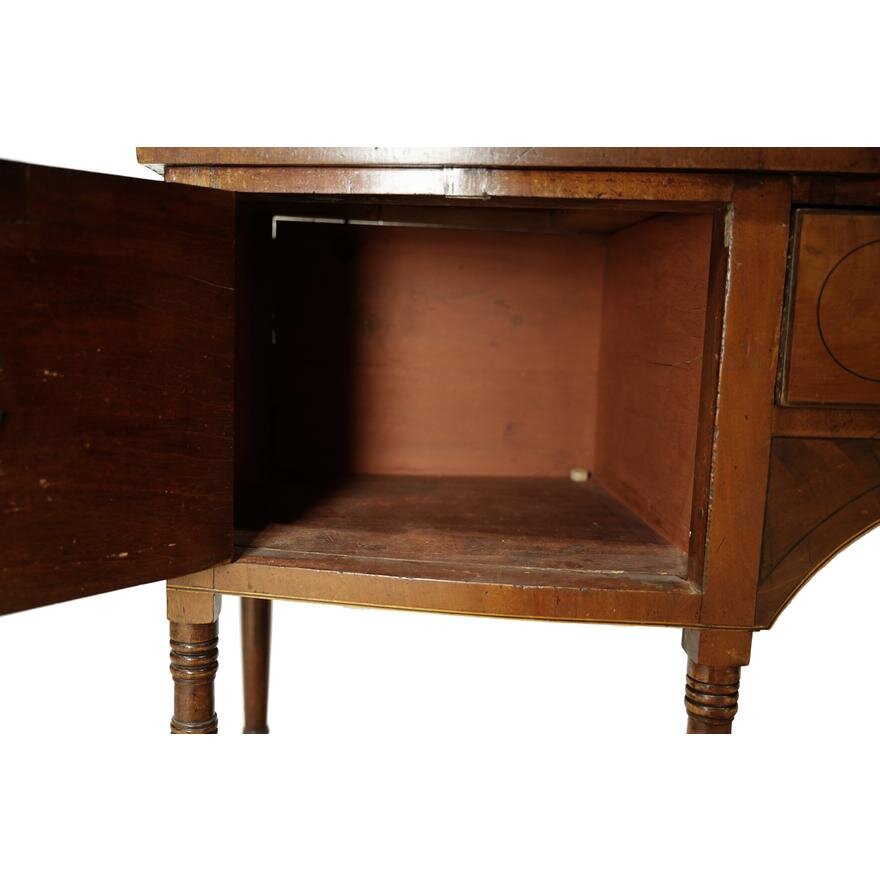 AF3-160: Antique Late 18th Century American Federal Sheraton Mahogany Sideboard