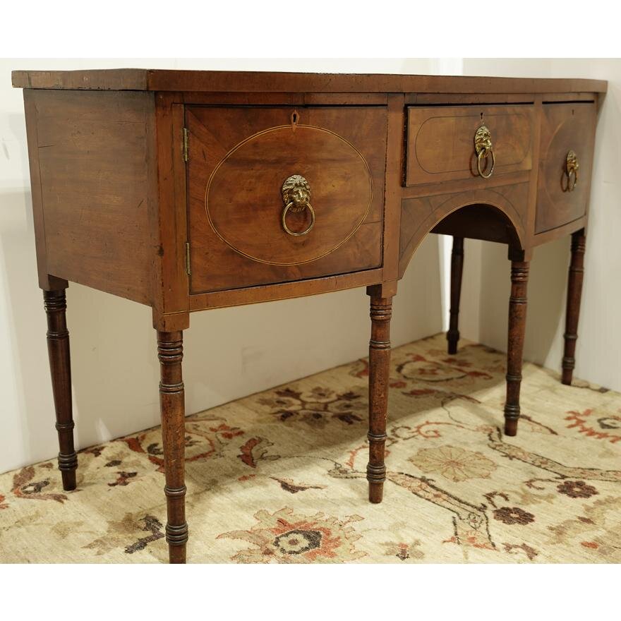 AF3-160: Antique Late 18th Century American Federal Sheraton Mahogany Sideboard