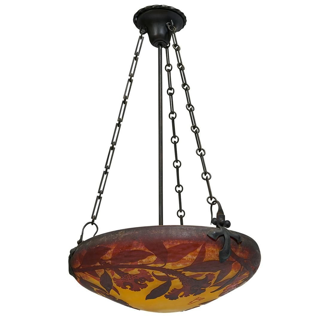 AL1-047: Antique Daum Nancy Early 20th Century Art Nouveau Plafonniere