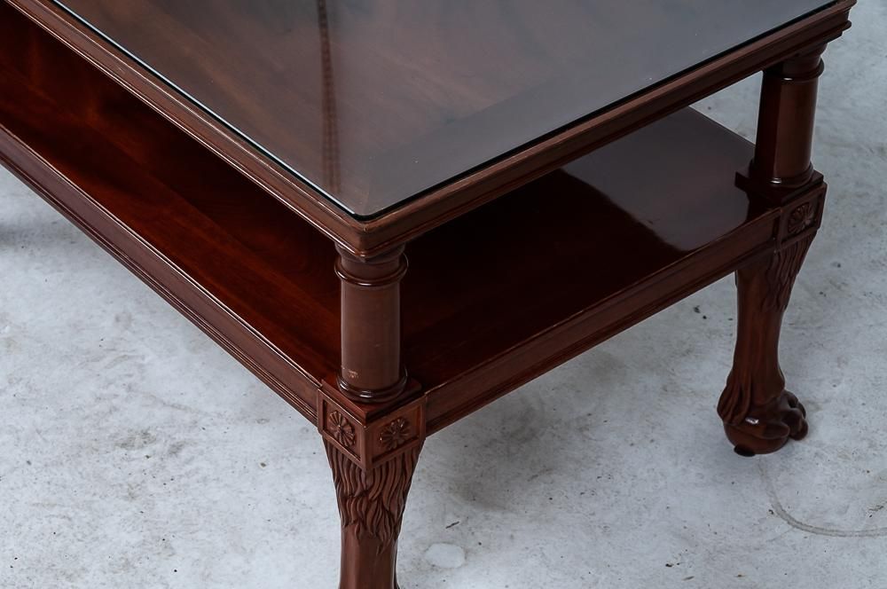 AF1-215: Antique Pair of French Empire Yew Wood Banquette Tables Designed by Jacob Freres Reduced in Height to Coffee Tables