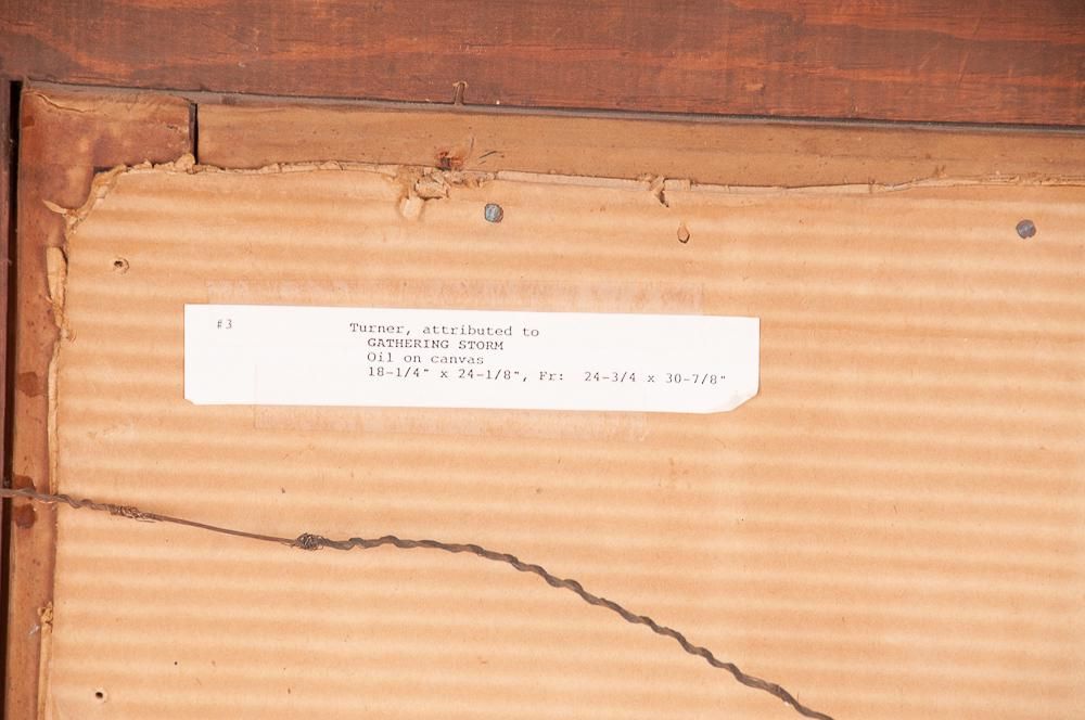 AW096 - IN THE MANNER OF JOSEPH M.W. TURNER: "GATHERING STORM" - SEASCAPE - Oil on Canvas