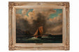 IN THE MANNER OF JOSEPH M.W. TURNER: "GATHERING STORM" - SEASCAPE - Oil on Canvas Painting | Work of Man