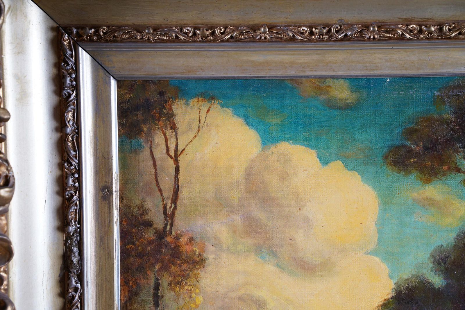 AW495: G. LUZATTO - LATE 19TH C ITALIAN LANDSCAPE WITH FIGURES - OIL ON CANVAS