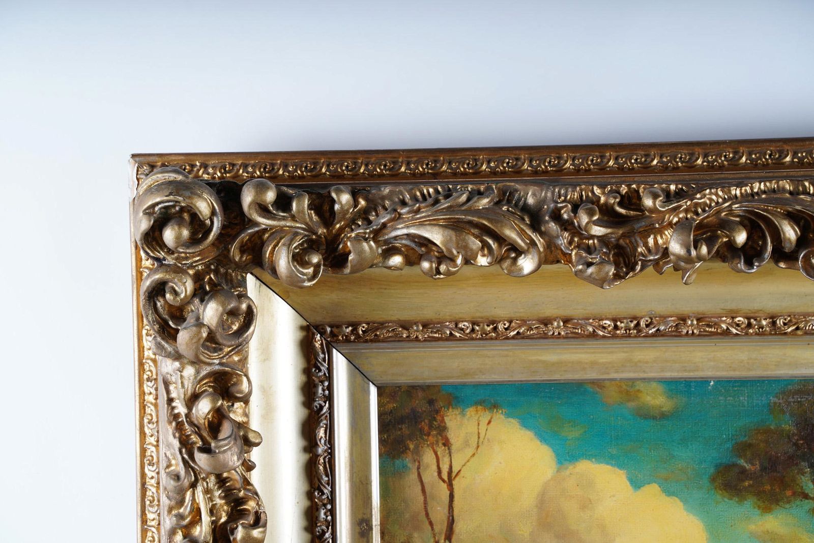 AW495: G. LUZATTO - LATE 19TH C ITALIAN LANDSCAPE WITH FIGURES - OIL ON CANVAS