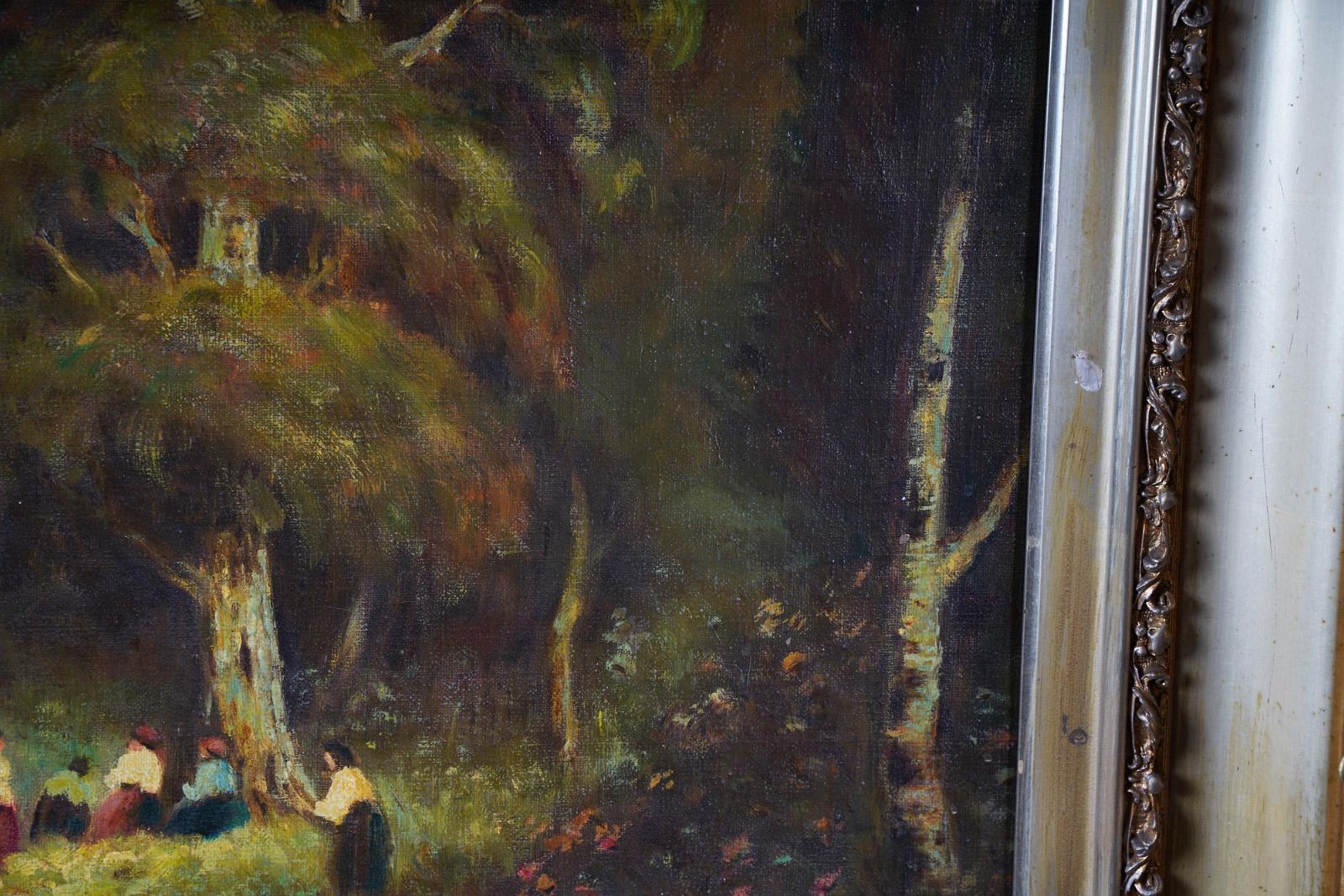 AW495: G. LUZATTO - LATE 19TH C ITALIAN LANDSCAPE WITH FIGURES - OIL ON CANVAS