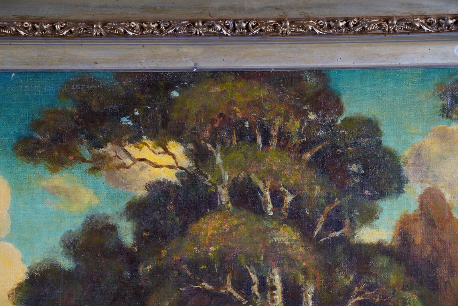 AW495: G. LUZATTO - LATE 19TH C ITALIAN LANDSCAPE WITH FIGURES - OIL ON CANVAS