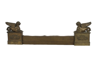 Antique Charles X Mercury Fire Gilt Bronze Fireplace Fender Mid 19th Century | Work of Man